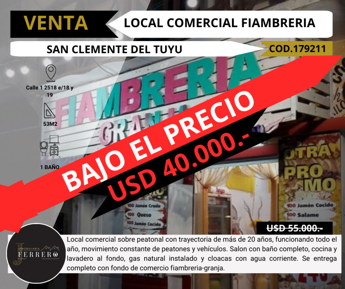 Local Fiambreria y Granja sobre peatonal 